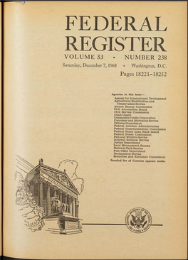 Federal Register Volume 33 • Number 238