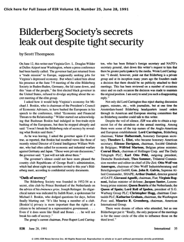 Bilderberg Society's Secrets Leak out Despite Tight Security