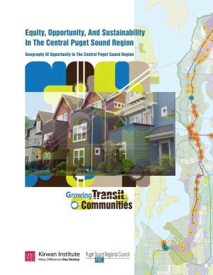 Equity, Opportunity, and Sustainability in the Central Puget Sound Region