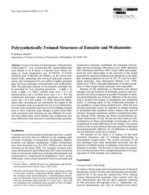 Polysynthetically-Twinned Structures of Enstatite and Wollastonite