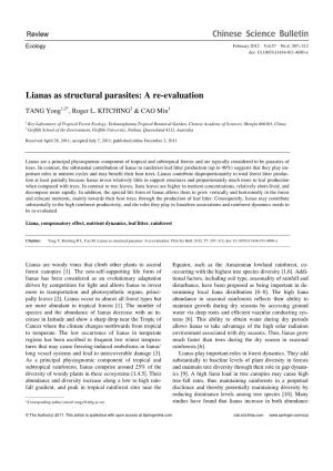 Lianas As Structural Parasites: a Re-Evaluation