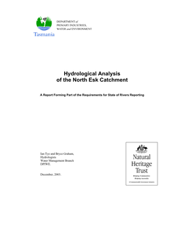 Hydrological Analysis of the North Esk Catchment