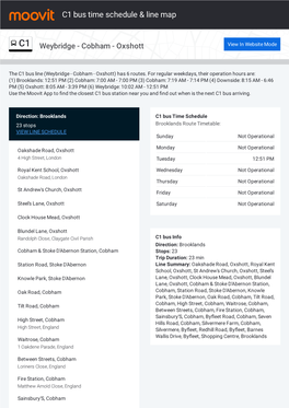 C1 Bus Time Schedule & Line Route