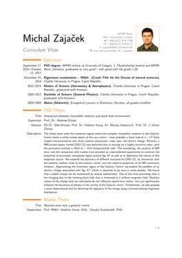 Michal Zajaček – Curriculum Vitae