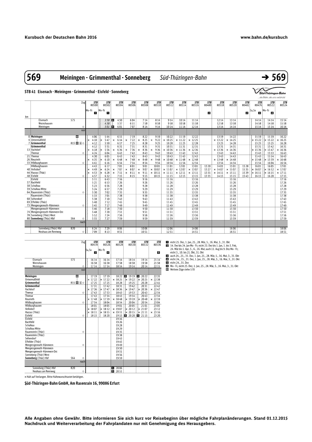 Meiningen - Grimmenthal - Sonneberg Süd-Thüringen-Bahn ൹ 569