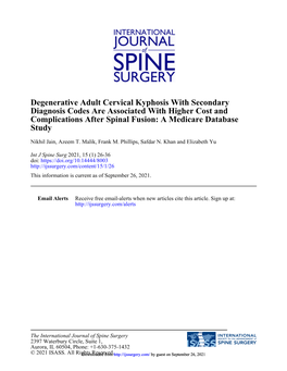 Study Complications After Spinal Fusion