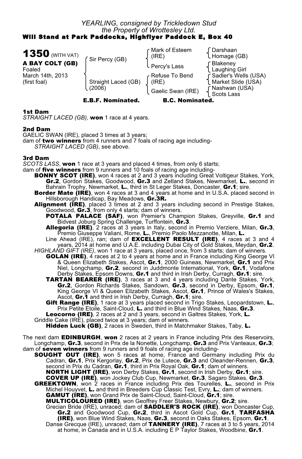 Tattersalls October Yearling Sale Book 1