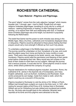 Download Teachers' Notes for the Pilgrims Trail