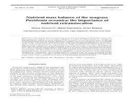 Posidonia Oceanica: the Importance of Nutrient Retranslocation