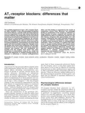 AT1-Receptor Blockers: Differences That Matter
