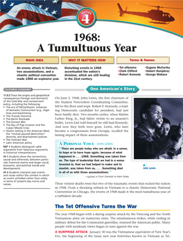 1968: a Tumultuous Year