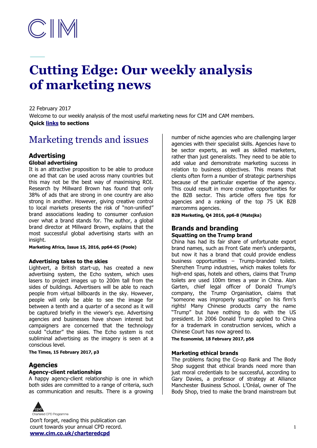 Our Weekly Analysis of Marketing News