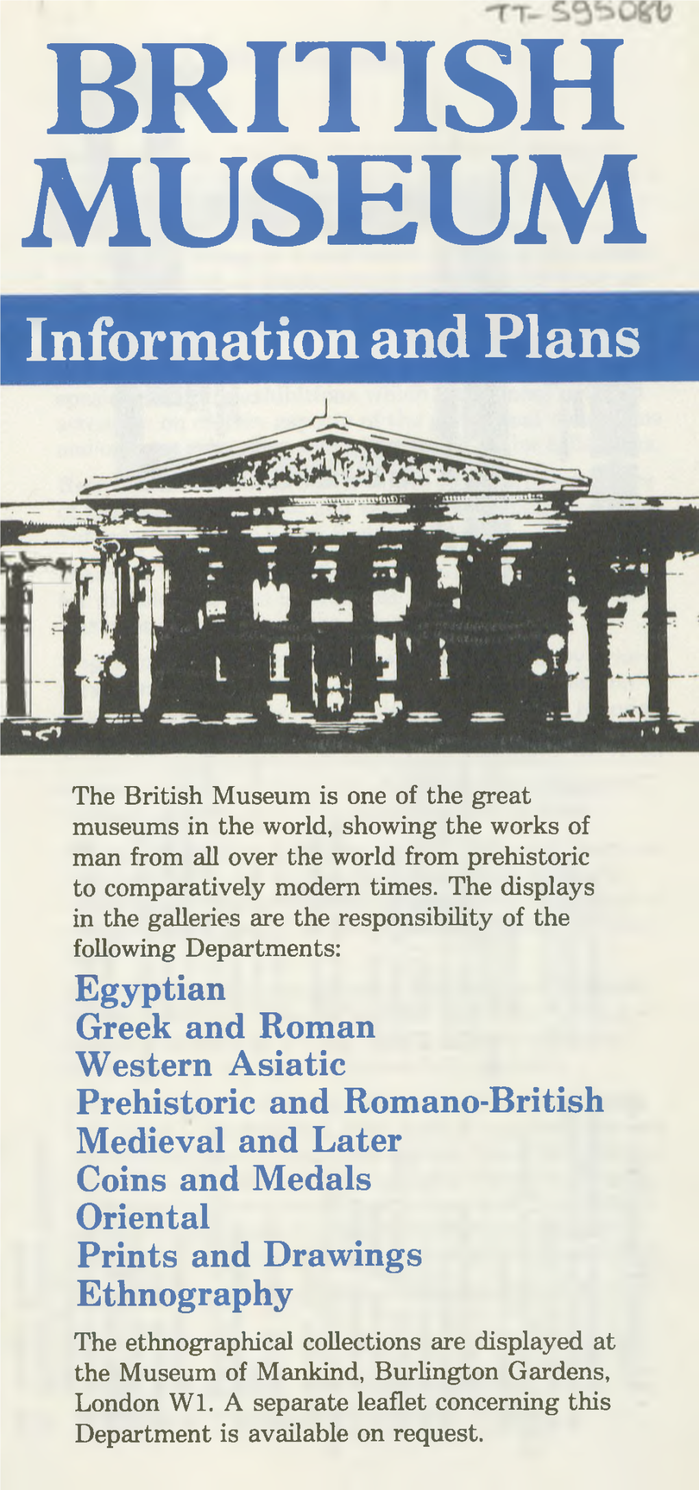 BRITISH MUSEUM Information and Plans
