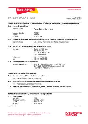 SAFETY DATA SHEET Revision Date 01/15/2020 Print Date 09/18/2021