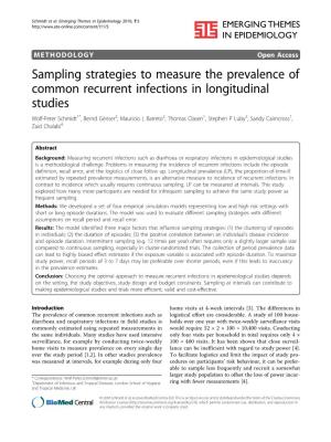 Sampling Strategies to Measure the Prevalence of Common Recurrent