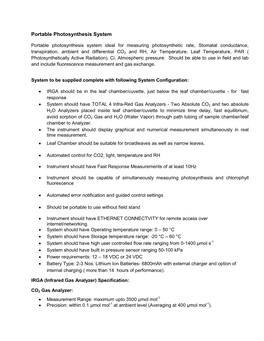 Portable Photosynthesis System