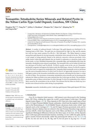 Tennantite–Tetrahedrite-Series Minerals and Related Pyrite in the Nibao Carlin-Type Gold Deposit, Guizhou, SW China