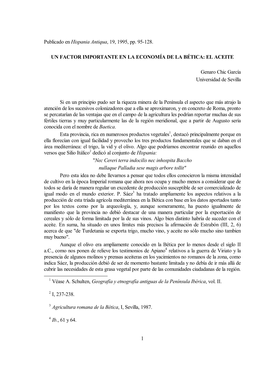 1 Publicado En Hispania Antiqua, 19, 1995, Pp. 95-128. UN FACTOR