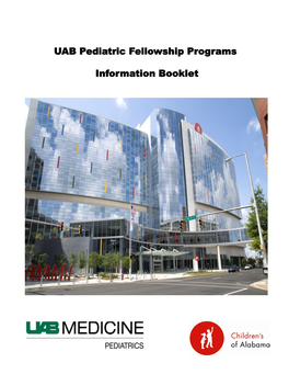 UAB Pediatric Fellowship Programs Information Booklet