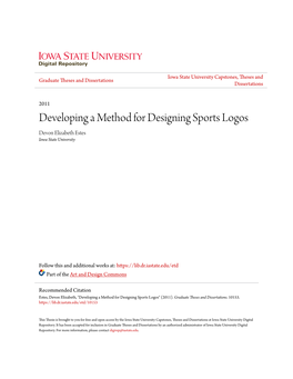 Developing a Method for Designing Sports Logos Devon Elizabeth Estes Iowa State University