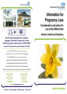 Information for Pregnancy Loss May 2018A