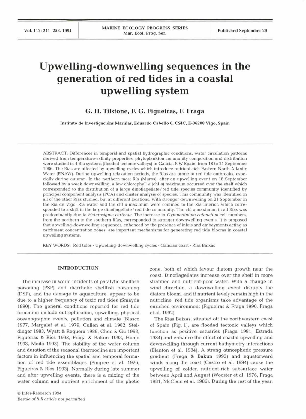 Upwelling-Downwelling Sequences in the Generation of Red Tides in a Coastal Upwelling System