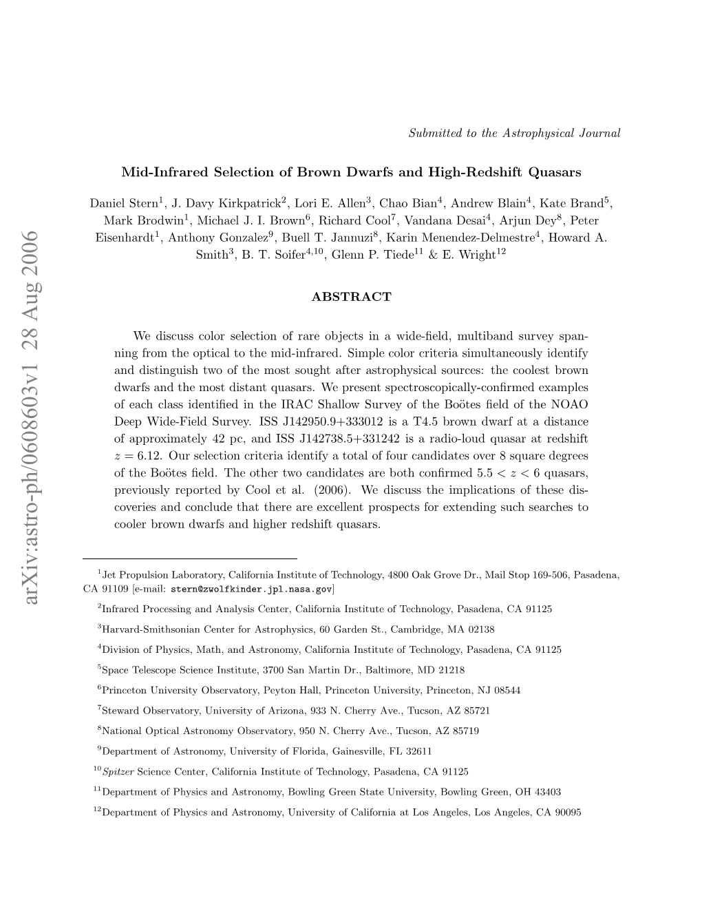 Mid-Infrared Selection of Brown Dwarfs and High-Redshift Quasars