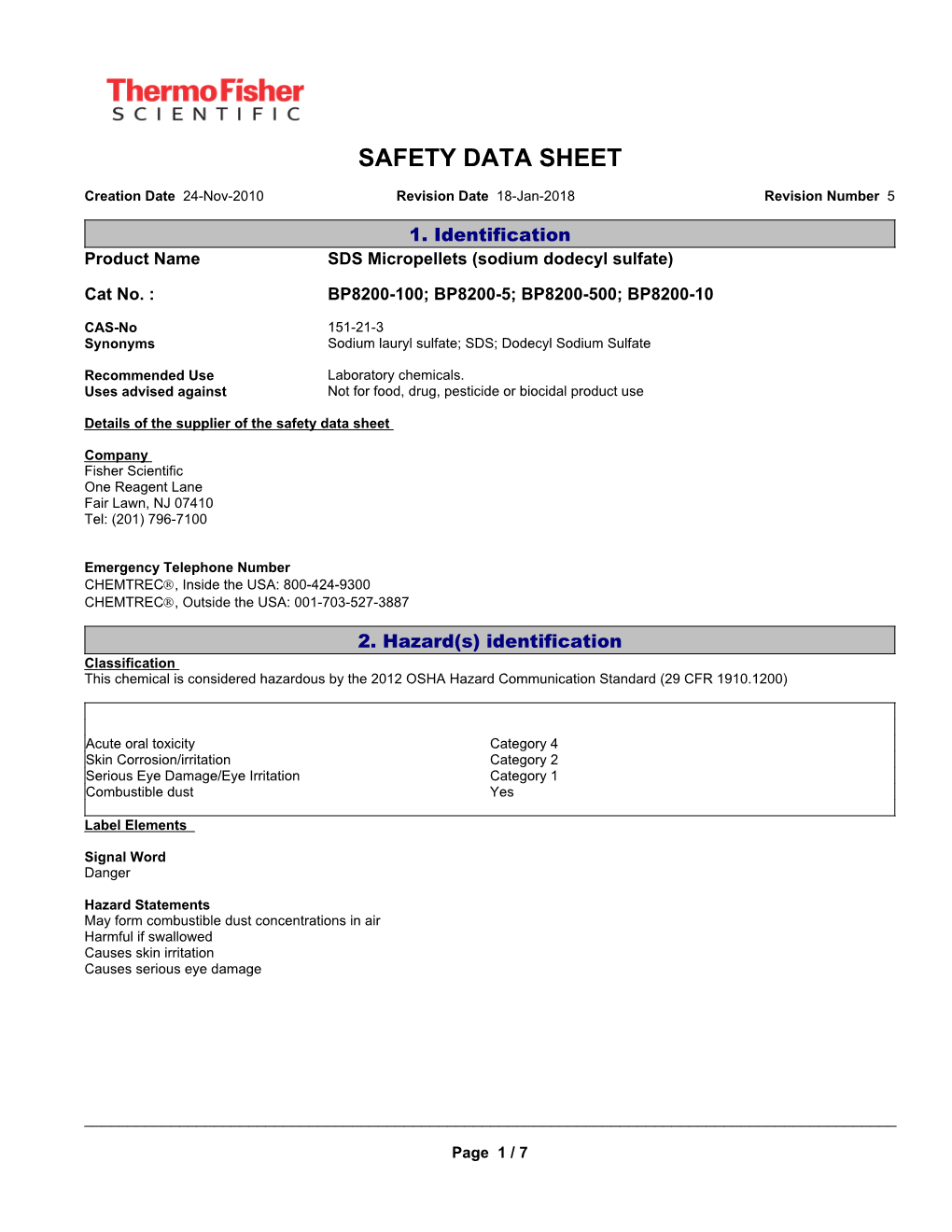 Sodium Dodecyl Sulphate