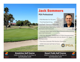 Jack Sommers PGA Professional