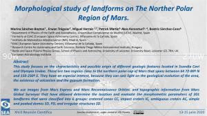 Morphological Study of Landforms on the Norther Polar Region of Mars