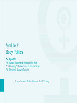 Module 7: Body Politics