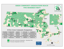Green Community Designations Reach Two Hundred Forty