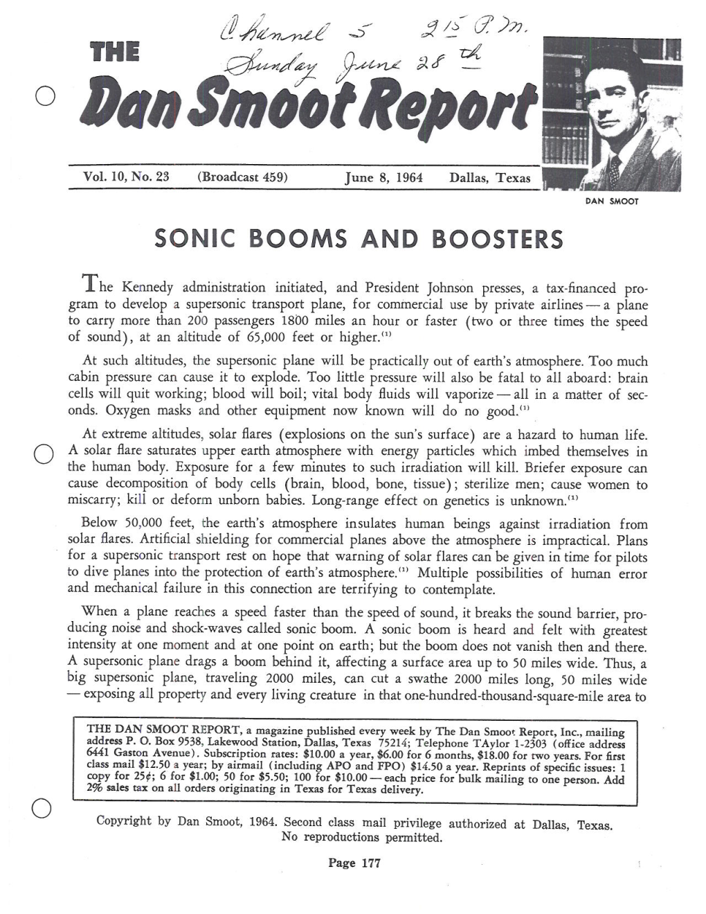 Sonic Booms and Boosters