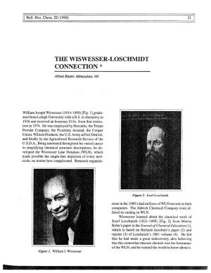 The Wiswesser-Loschmidt Connection *