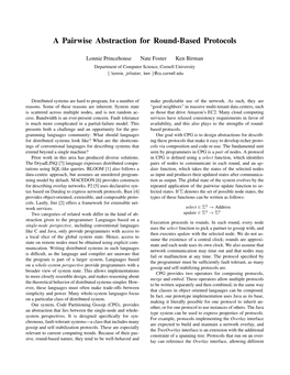 A Pairwise Abstraction for Round-Based Protocols