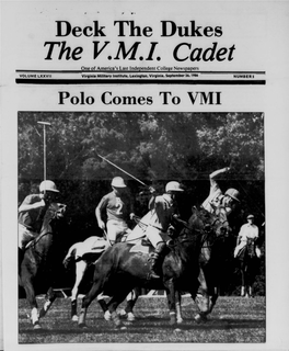 The V.M.L Cadet One of Americans Last Independent College Newspapers