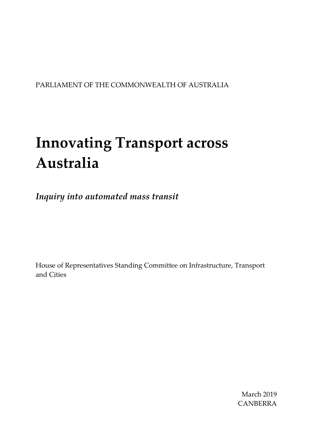 Innovating Transport Across Australia
