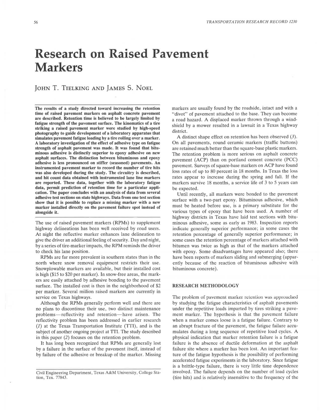 Research on Raised Pavement Markers