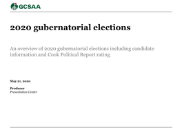 2020 Gubernatorial Elections