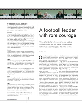 A Football Leader with Rare Courage