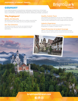 GERMANY from Imperial Palaces to Mountainous Landscapes, Student Tours of Germany Have No Shortage of Breathtaking Sites