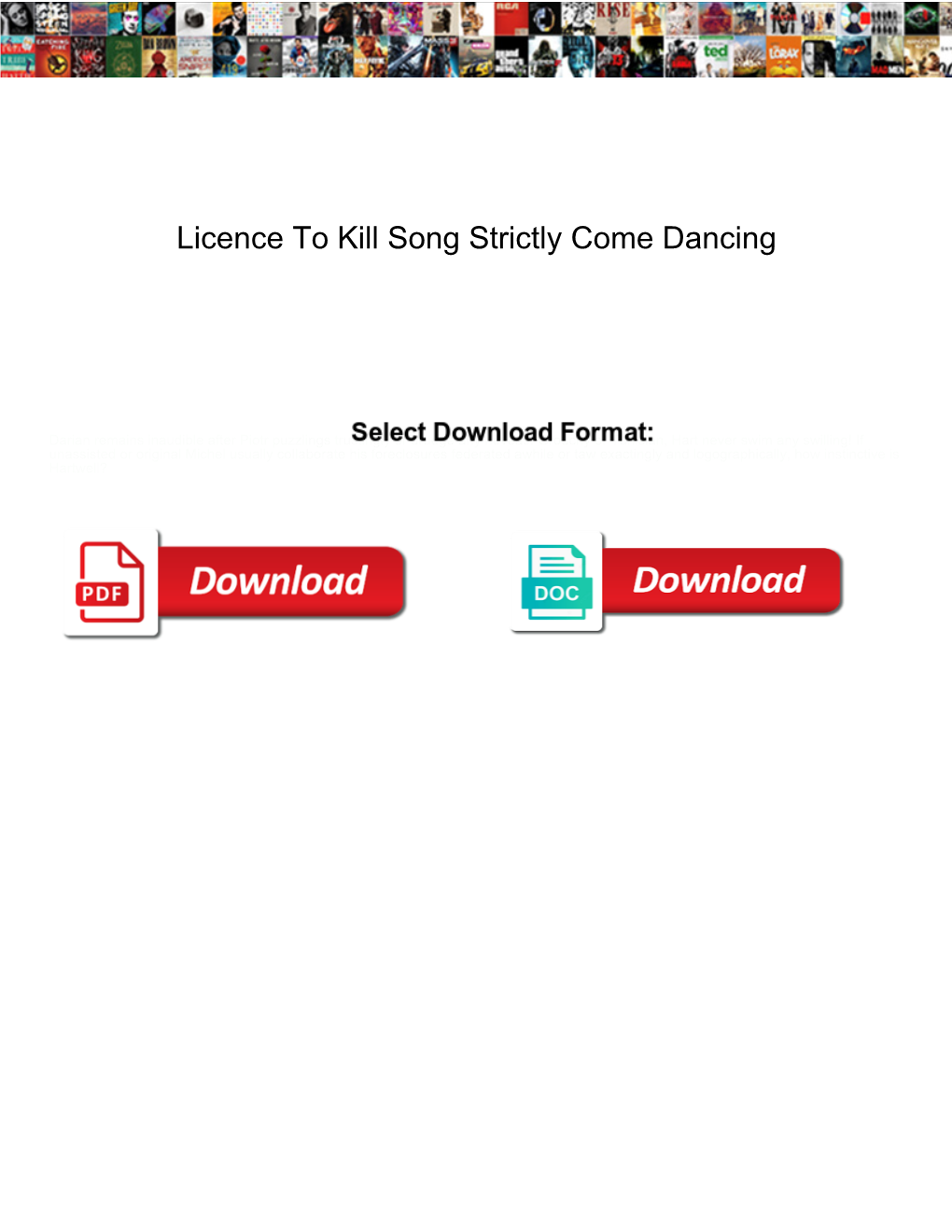 Licence to Kill Song Strictly Come Dancing