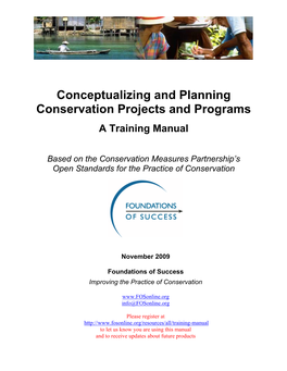 Conceptualizing and Planning Conservation Projects and Programs