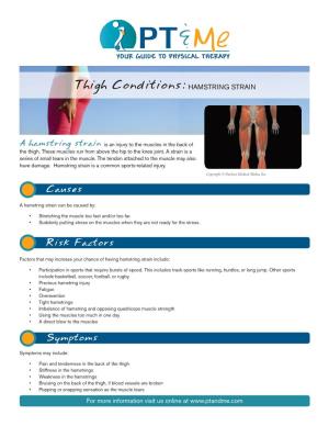 Thigh Conditions: HAMSTRING STRAIN