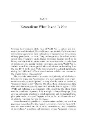 Neorealism: What Is and Is Not