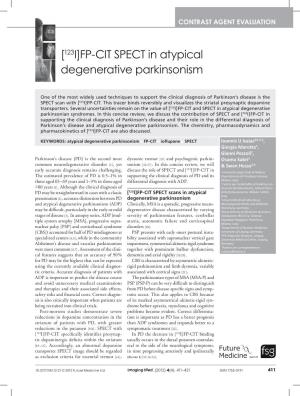 [123I]FP-CIT SPECT in Atypical Degenerative Parkinsonism