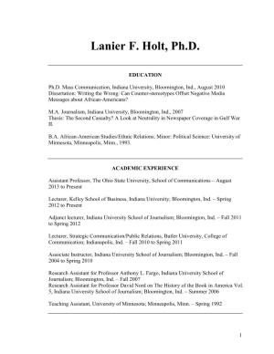 Lanier F. Holt, Ph.D