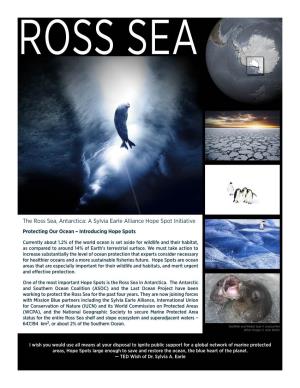 The Ross Sea, Antarctica: a Sylvia Earle Alliance Hope Spot Initiative Protecting Our Ocean – Introducing Hope Spots