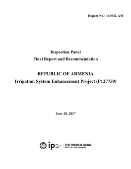 REPUBLIC of ARMENIA Irrigation System Enhancement Project (P127759)