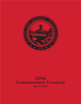 229Th Commencement Ceremony May 9, 2020